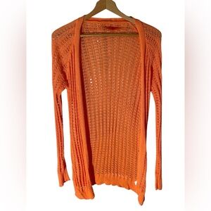 D6- Ladies Orange Knit New NWT knit lightweight cardigan Sweater